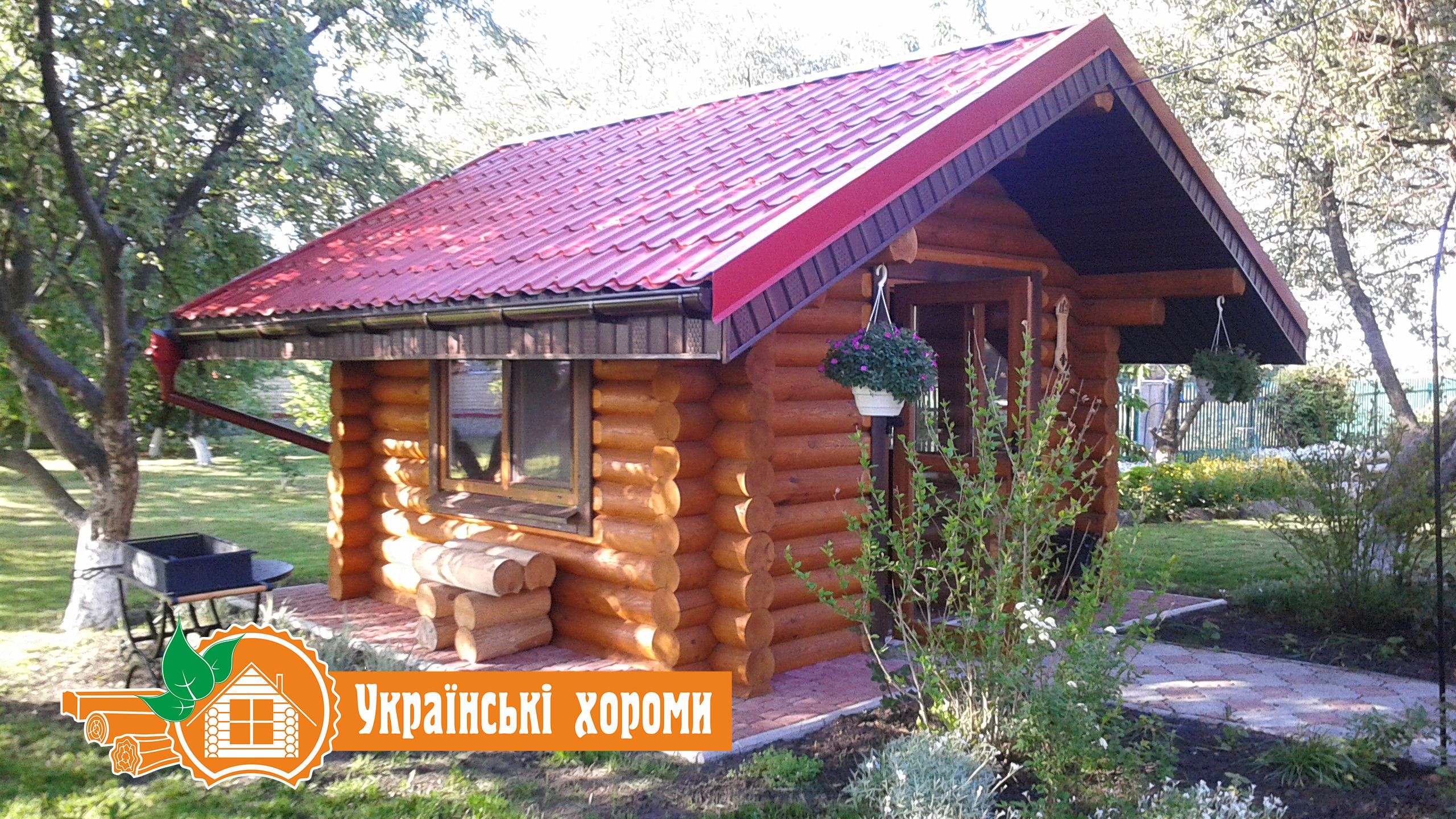 Беседка из бревна